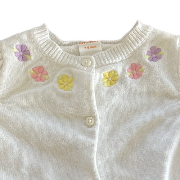 GYMBOREE | Floral Embroidered Vintage Style Button Down Sweater - Picture 2 of 6
